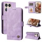 For Motorola Edge 50 Ultra / X50 Ultra Skin Feel Life Tree Metal Button Leather Phone Case(Purple) - 1