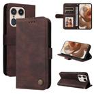 For Motorola Edge 50 Ultra / X50 Ultra Skin Feel Life Tree Metal Button Leather Phone Case(Brown) - 1