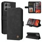 For Motorola Moto G15 / G15 Power Skin Feel Life Tree Metal Button Leather Phone Case(Black) - 1