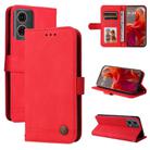 For Motorola Moto G85 / S50 Neo Skin Feel Life Tree Metal Button Leather Phone Case(Red) - 1