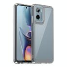 For Motorola Moto E15 Colorful Series Acrylic Hybrid TPU Phone Case(Transparent) - 1
