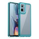 For Motorola Moto G05 Colorful Series Acrylic Hybrid TPU Phone Case(Transparent Blue) - 1