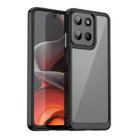 For Motorola Moto G15 Colorful Series Acrylic Hybrid TPU Phone Case(Black) - 1
