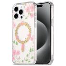 For iPhone 15 Pro Max Dual-side Laminating IMD MagSafe Phone Case(Pink Flowers) - 1