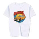 Car Printed Round Neck Modal Short Sleeve T-shirt Print On Your Demand, Size:S(White) - 1