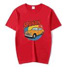 Car Printed Round Neck Modal Short Sleeve T-shirt Print On Your Demand, Size:S(Red) - 1