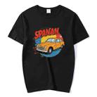 Car Printed Round Neck Modal Short Sleeve T-shirt Print On Your Demand, Size:M(Black) - 1