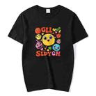Funny Face Printed Round Neck Modal Short Sleeve T-shirt Print On Your Demand, Size:L(Black) - 1