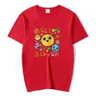 Funny Face Printed Round Neck Modal Short Sleeve T-shirt Print On Your Demand, Size:XXL(Red) - 1
