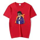 Hipster Printed Round Neck Modal Short Sleeve T-shirt Print On Your Demand, Size:XXXL(Red) - 1