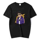 Hipster Printed Round Neck Modal Short Sleeve T-shirt Print On Your Demand, Size:XXXXXL(Black) - 1
