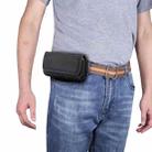 Durable Oxford Cloth Horizontal Plate Hanging Waist Phone Waist Pack Leather Case with Card Slot, Suitable for 6.9-7.2 inch Smartphones(Black) - 1