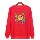 Funny Face Printed Casual Loose Round Neck Sweatshirt Print On Your Demand, Size:XS(Red) - 1