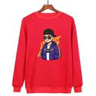 Hipster Printed Casual Loose Round Neck Sweatshirt Print On Your Demand, Size:M(Red) - 1