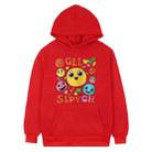 Funny Face Printed Fleece Hooded Sweatshirt Print On Your Demand, Size:M(Red) - 1