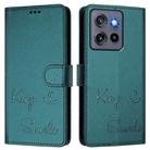 For Motorola Moto G Stylus 5G 2025 Smile Embossing RFID Leather Phone Case(Peacock Green) - 2