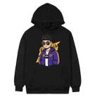 Hipster Printed Fleece Hooded Sweatshirt Print On Your Demand, Size:XXL(Black) - 1