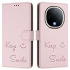 For vivo Y300 5G Smile Embossing RFID Leather Phone Case(Pink) - 2