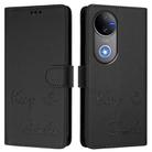 For vivo V50 5G Global Smile Embossing RFID Leather Phone Case(Black) - 2