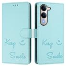 For vivo Y29s 5G / Y04 4G Global Smile Embossing RFID Leather Phone Case(Mint Green) - 2