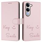 For vivo Y29s 5G / Y04 4G Global Smile Embossing RFID Leather Phone Case(Pink) - 2