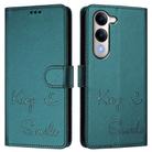For vivo Y29s 5G / Y04 4G Global Smile Embossing RFID Leather Phone Case(Peacock Green) - 2