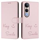 For vivo V50 Lite 5G Smile Embossing RFID Leather Phone Case(Pink) - 2