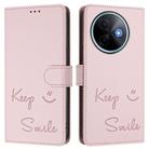 For vivo Y39 5G Global Smile Embossing RFID Leather Phone Case(Pink) - 2