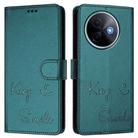For vivo Y39 5G Global Smile Embossing RFID Leather Phone Case(Peacock Green) - 2