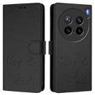 For vivo X200s 5G Smile Embossing RFID Leather Phone Case(Black) - 2