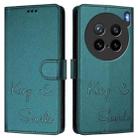 For vivo X200s 5G Smile Embossing RFID Leather Phone Case(Peacock Green) - 2