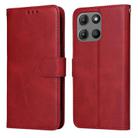 For Motorola Moto G15 / G15 Power Classic Calf Texture Flip Leather Phone Case(Red) - 1