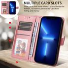 For Motorola Moto G35 Classic Calf Texture Flip Leather Phone Case(Rose Gold) - 3