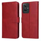 For Motorola Moto G55 Classic Calf Texture Flip Leather Phone Case(Red) - 1