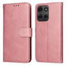 For Motorola Moto G75 5G Classic Calf Texture Flip Leather Phone Case(Rose Gold) - 1