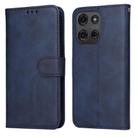 For Motorola Moto G75 5G Classic Calf Texture Flip Leather Phone Case(Blue) - 1