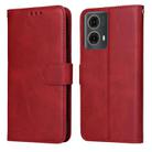 For Motorola Moto G85 / S50 Neo Classic Calf Texture Flip Leather Phone Case(Red) - 1