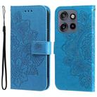 For Motorola Edge 50 Neo / ThinkPhone 25 Seven-petal Flowers Embossing Leather Phone Case(Blue) - 1