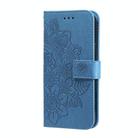 For Motorola Moto G04 / G04s / G24 / E14 Seven-petal Flowers Embossing Leather Phone Case(Blue) - 2
