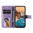 For Motorola Moto G35 Seven-petal Flowers Embossing Leather Phone Case(Light Purple) - 3