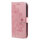For Motorola Moto G55 Seven-petal Flowers Embossing Leather Phone Case(Rose Gold) - 2