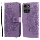 For Motorola Moto G75 5G Seven-petal Flowers Embossing Leather Phone Case(Light Purple) - 1