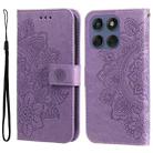 For Motorola Edge 60 Fusion / Edge 5G 2025 Seven-petal Flowers Embossing Leather Phone Case(Light Purple) - 1