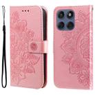 For Motorola Edge 60 Fusion / Edge 5G 2025 Seven-petal Flowers Embossing Leather Phone Case(Rose Gold) - 1