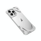 For iPhone 15 Pro Dolphin Metal Hybrid PC Transparent Back Panel Phone Case(Silver) - 1