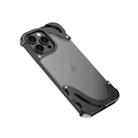For iPhone 15 Pro Dolphin Metal Hybrid PC Transparent Back Panel Phone Case(Black) - 1