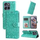 For Motorola Edge 50 Neo / ThinkPhone 25 Embossed Sunflower Leather Phone Case(Green) - 1