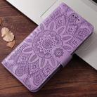 For Motorola Edge 50 Ultra / X50 Ultra Embossed Sunflower Leather Phone Case(Purple) - 2