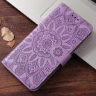 For Motorola Moto G04 / G04s / G24 / E14 Embossed Sunflower Leather Phone Case(Purple) - 2