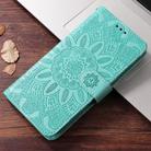 For Motorola Moto G04 / G04s / G24 / E14 Embossed Sunflower Leather Phone Case(Green) - 2